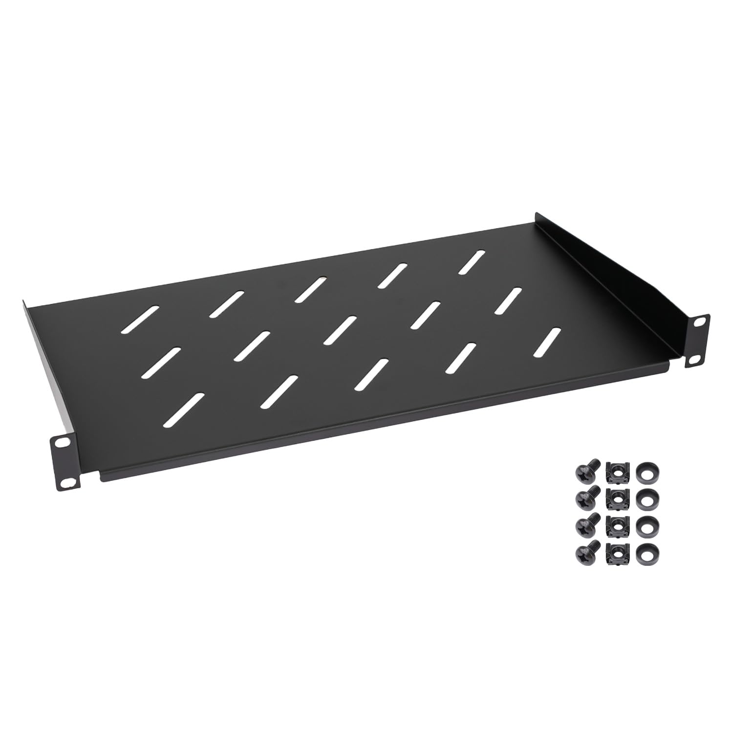 HMF 65499 Ripiano per armadio server | 19 pollici | 1 U | profondità di installazione 250 mm | nero