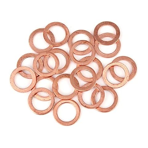 A ABSOPRO Cobre Arandela 14mm ID 20mm OD 1,5mm Sellado Anillo Junta Cover