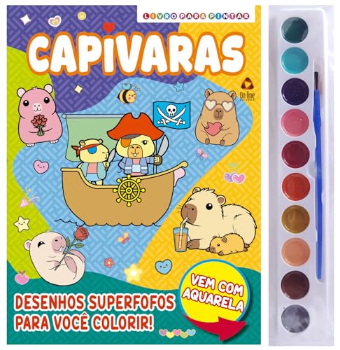 Capivaras Livro para Pintar com Aquarela: