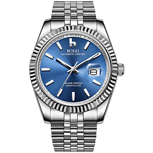 BUREI Automatische Mechanische Uhr Herren Luxus Business Wasserdicht Edelstahl Herrenuhr