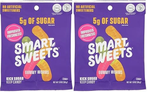 Smart Sweets, Gummy Worms, 1.8 Ounce (Pack of 2)