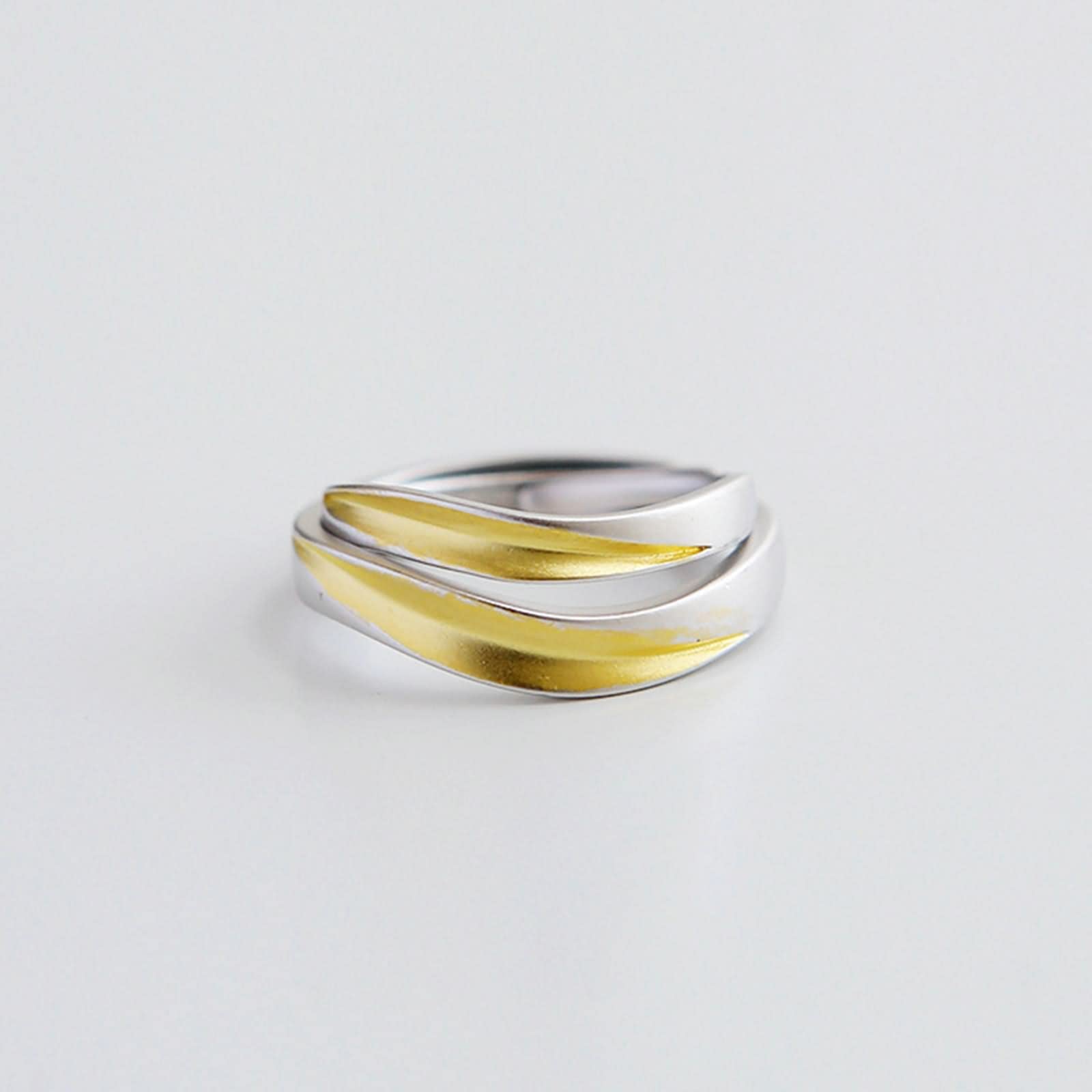 Schlichter Verlobungsring, EIN Versprechensring, Blattgold, Silber, Sterlingsilber, kleine Geschenksets für Frauen