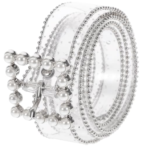 TENDYCOCO Clear Belt for Women Transparent Waist Belt Waistband with Square Buckle for Skirt Pants