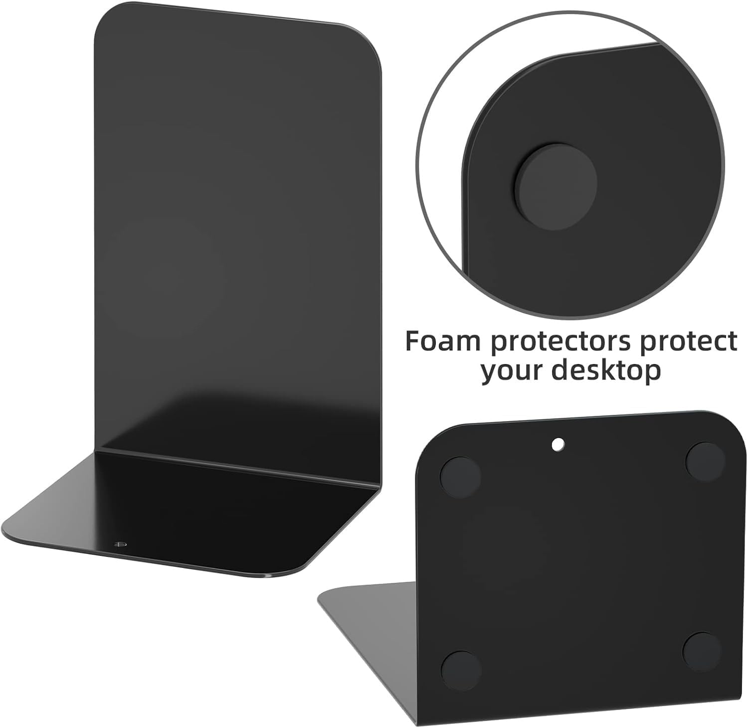 Book Ends 6pcs Bookends L-Shaped Bookends Book Stoppers Book Holders Shelf Book End for Home Office School Supplies(Black)