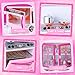 Mastom Kitchen Playset for Girls, Play Kitchen Toys for Dolls with Realistic Lights & Sounds, 56PCS Kids Pretend Play Kitchen Toy Accessories, Gifts for Toddlers Girls 3 4 5 6 Year Old