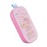 Hello Kitty 50th Anniversary Bluetooth Portable Speaker – Rechargeable Battery, Dynamic Audio, Carry-On Strap, Cute Pink Design for Travel, Parties, and Gifts