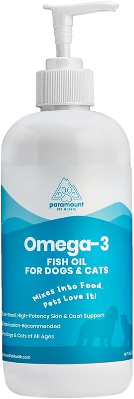 Óleo de Peixe com Ômega 3 de Pesca Selvagem Paramount Pet Health para Cães e Gatos, 473 mL