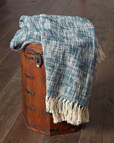 Lr Home Throw81186Blu4250 Boho Chambray Throw Blanket, 50" X 60", Blue #TOP3