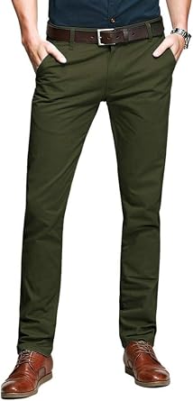 OCHENTA Mens Tapered Flat Front Casual Dress Pants, Chinos Pants Men