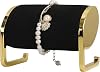 GemeShou black velvet watch stand, jewelry bracelet display stand for selling, metal bangle holder gold jewelry organizer【Black