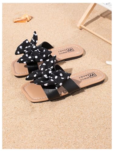 Image of GORGLITTER Girl's Slip on Sandals Bow Sandals Round Open Toe Beach Sandals