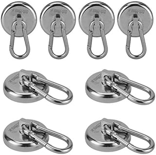 Ant Mag Magnetic Hooks 63KG (140LBS) Heavy Duty Neodymium Magnet with Swiveling Carabiner Magnet Snap Hook for Indoor/Outdoor Hanging Bag Kitchen Garage Magnet Type Cruise Ship Magnetic Hook