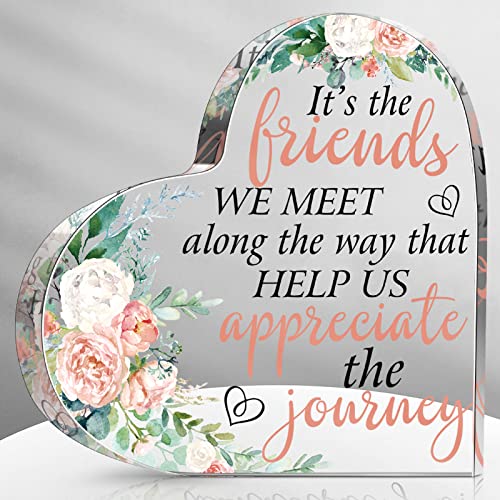 Spiareal Acrylic Heart Keepsake - Journey, Decorative Signage, Friendship Gifts for Women, Birthday...
