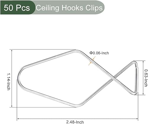 Miniatura 2 de YOKIVE 50 ganchos de techo, ganchos de acero inoxidable para colgar manualidades, decoración de manualidades, ideal para el hogar, oficina, tienda
