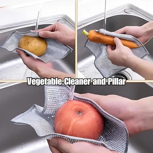 Image of Urbanscape Steel Scrubber for Kitchen - 10-Pack Non-Scratch Dish Wash Scrubber Cloth | Heavy-Duty Stainless Steel Dishwasher for Home | Kitchen Cleaning Cloths & Utensil Gadgets