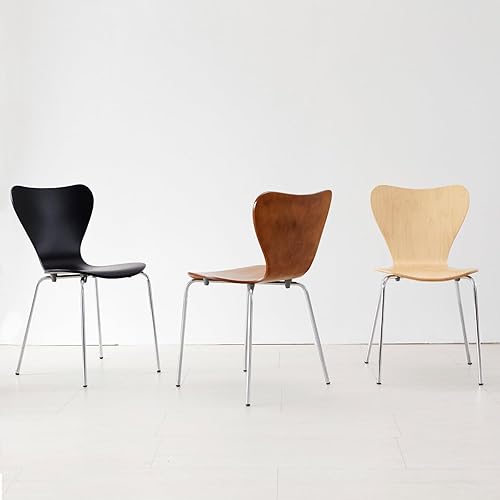 Miniatura 7 de Livinia No.7 - Juego de 2 sillas de comedor de madera modernas de mediados de siglo, contemporáneas, apilables, de madera curvada, para interior de