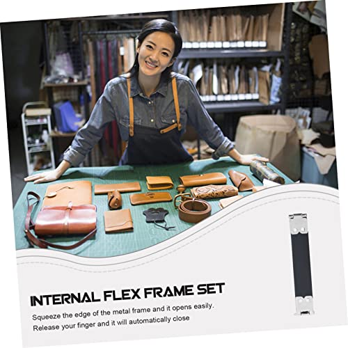 EXCEART Fivela De Beijo De Armação Flexível 40 Peças De Ferro Prateado Flexível