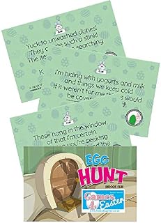 INDOOR EASTER EGGS HUNT CLUES - 20 Easter Hunt Clue Cards - credit card sized indoor easter egg hunt clues - Easter egg hunt game is the classic Easter Games for kids!