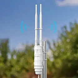 Extensor WiFi externo AC600, à prova de intempéries de banda dupla de longo alcance 2,4 GHz 5 GHz | Suporta modos AP/roteador/repetidor/WISP | Porta Ethernet | Repetidor WiFi