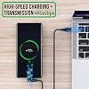USB C to USB C Fast Charging Cable 6FT PD 60W with USB A Adapter 180 Rotating Nylon Braided Type-C Charger Cord, Fast Charge & Data Transfer, Compatible with iPhone 17/16/15, MacBook, iPad (6.6FT)