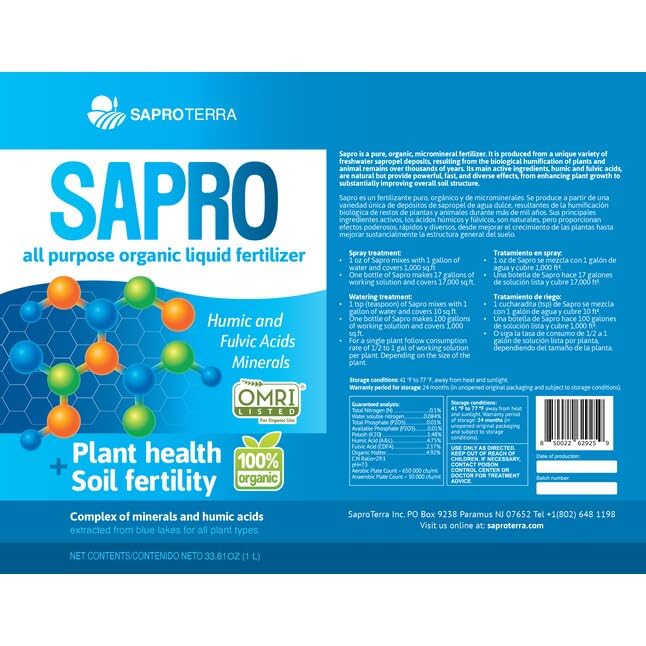Fertilizante Líquido Orgánico SAPROTERRA 500 ml miniatura 5