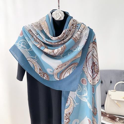 Image of Viscose Scarf for Women | Lightweight & Long | Stole for Women - Stylish Design | Neck Scarf, Hair Scarf, & Head Scarf for Women & Girls | All Season Accessory