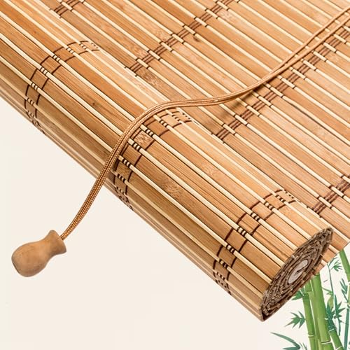 Persiana Estor de Bambú Persiana Enrollable Protección Solar para Ventana Estores de Bambú Cortinas Romanas Persianas Enrollables Privacidad para Interior/Exterior