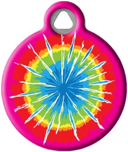 Red Tie Dye - Custom Pet ID Tag for Cats and Dogs - Dog Tag Art - Small Size