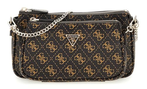 Sac bandoulière GUESS Noelle II Double Pouch marron à logo pour femme