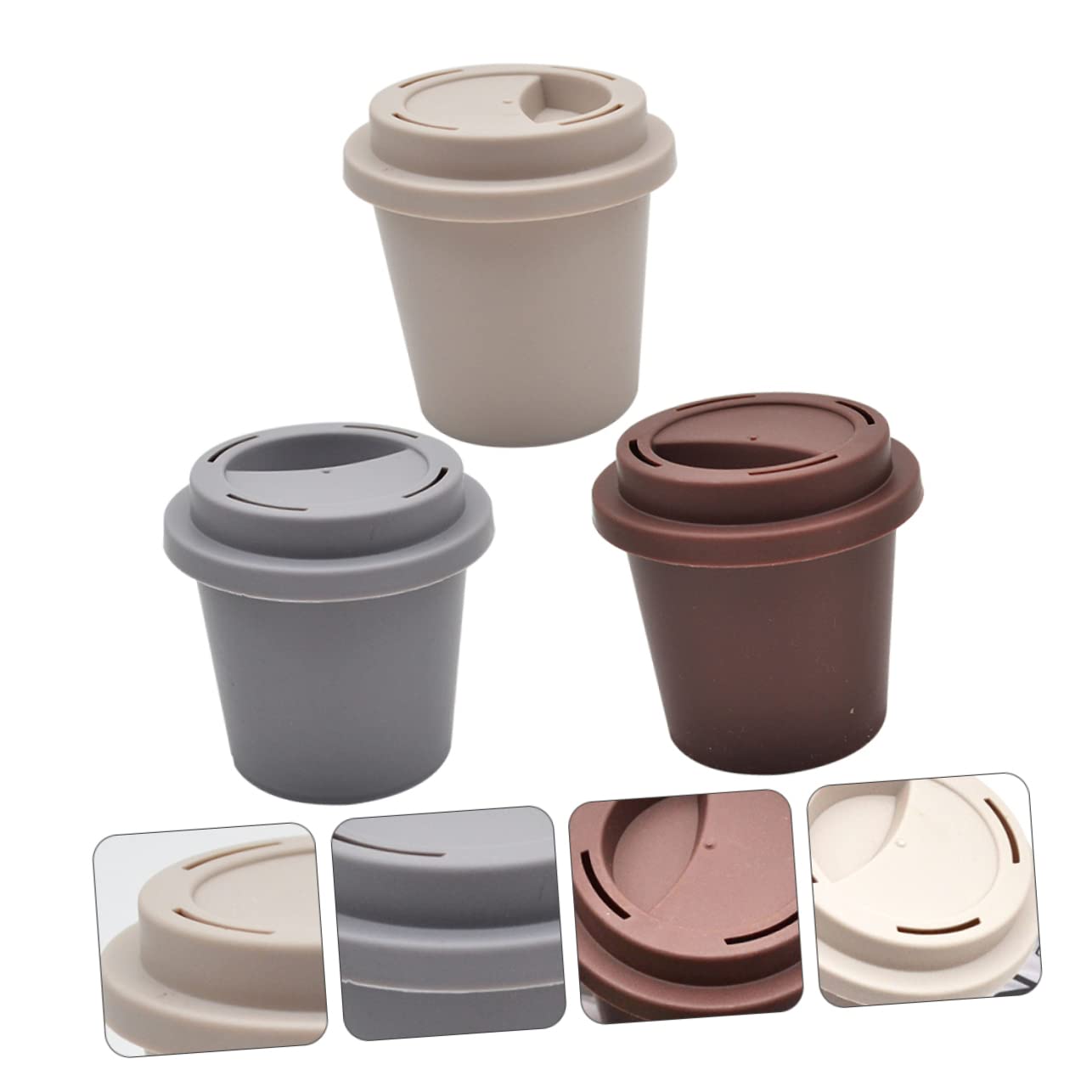 Ipetboom 3pcs Coffee Cup Eyelash Storage Case Lash Holder False Eyelash Packing Box for Women