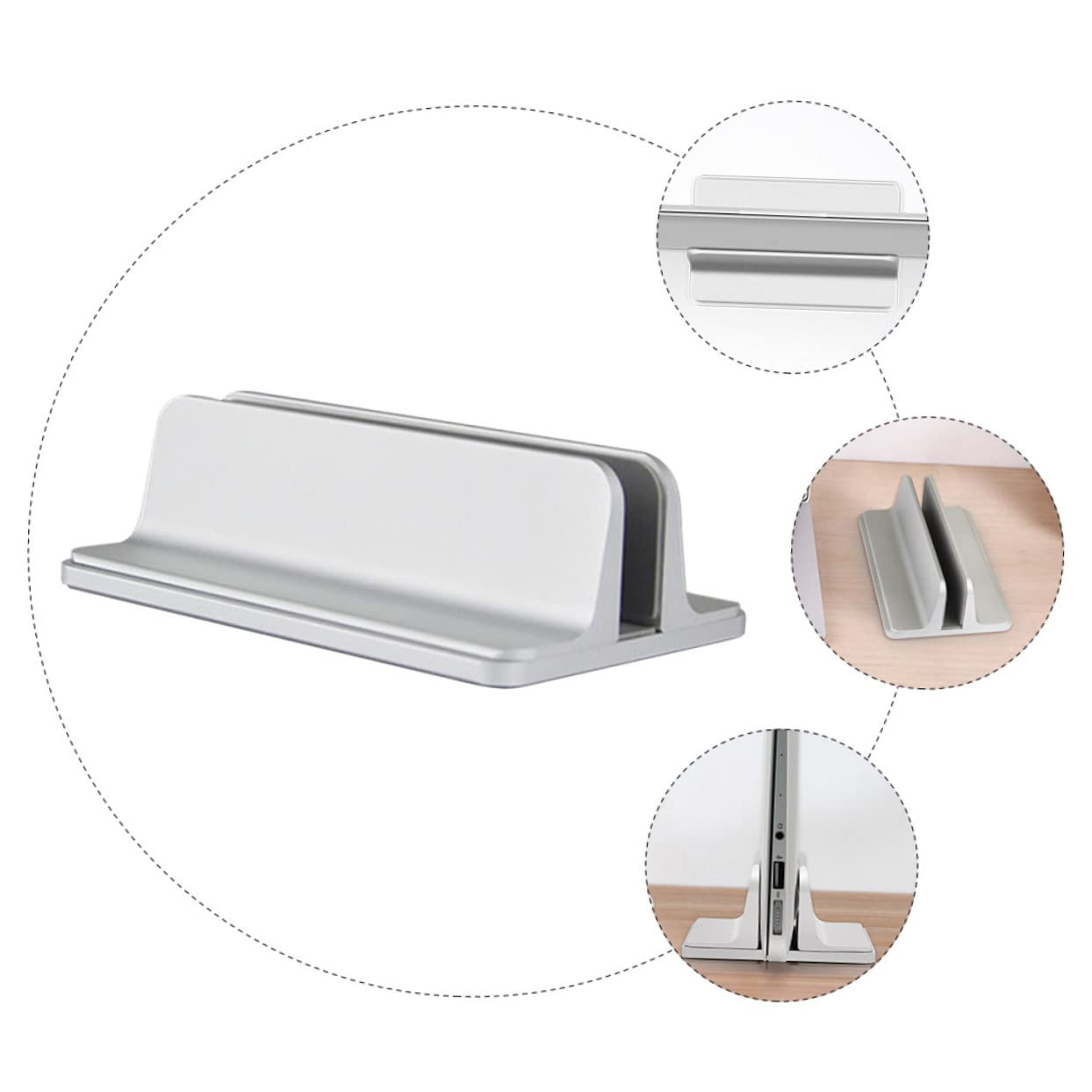 UKCOCO Soporte Vertical De Laptop De Base para Ordenador Portátil Diseño Ergonómico y Estable para Escritorios y Refrigeración