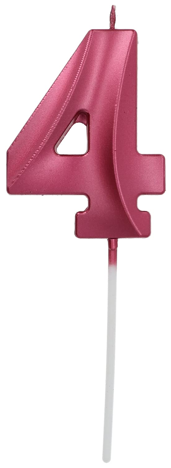 Folat 18884 Candle Glamour Number 4 Red Metallic