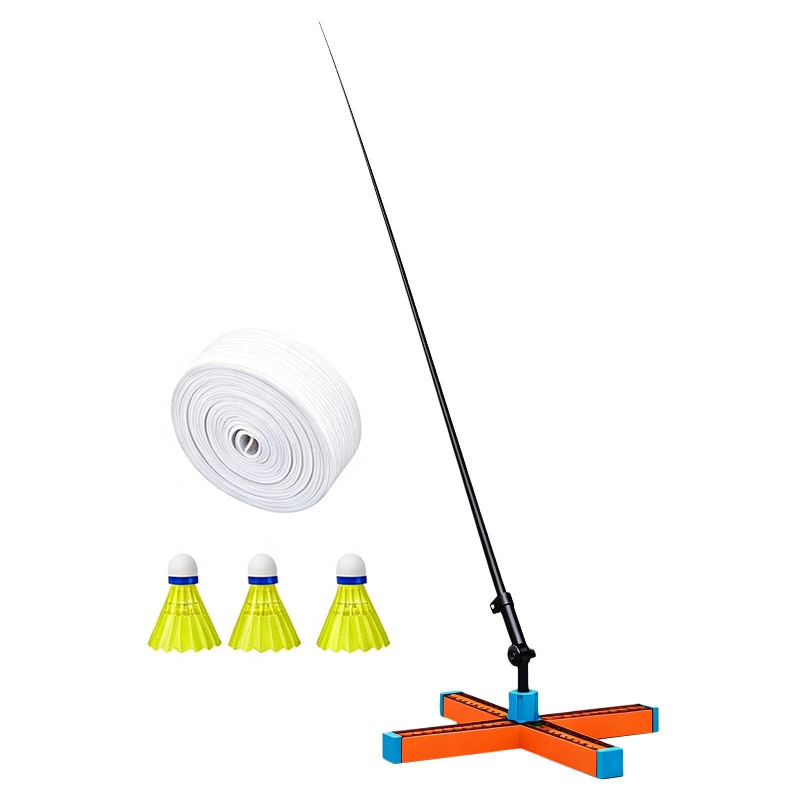 Allenatore Da Badminton Portatile Pieghevole Con Rimbalzo Automatico | Strumento Di Auto-Allenamento Per Badminton Per Interni Esterni Casa Giardino Adulti Bambini Principianti