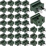 40 Pcs SPT-2 Christmas Lighting Vampire Plug, Male and Female Green Slip Plugs, Gilbert Zip Plugs, 20 Female and 20 Male