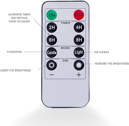 Miniatura 4 de BEMOMENT Velas parpadeantes sin llama, funciona con pilas, pilar de cera real a rayas azules, velas LED con mecha 3D con temporizador y control