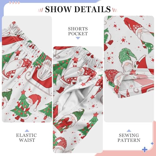 Gnome Xmas Trees Boys Long Pants Soft Trousers Elastic Waist Kids Lounge Bottoms with Pockets S-XL4