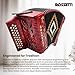 Rossetti 3112 31-Button 12-Bass Diatonic Accordion, Key of GCF - Red Bundle with Hard Case, Gig Bag, Straps, and Austin Bazaar Polishing Cloth