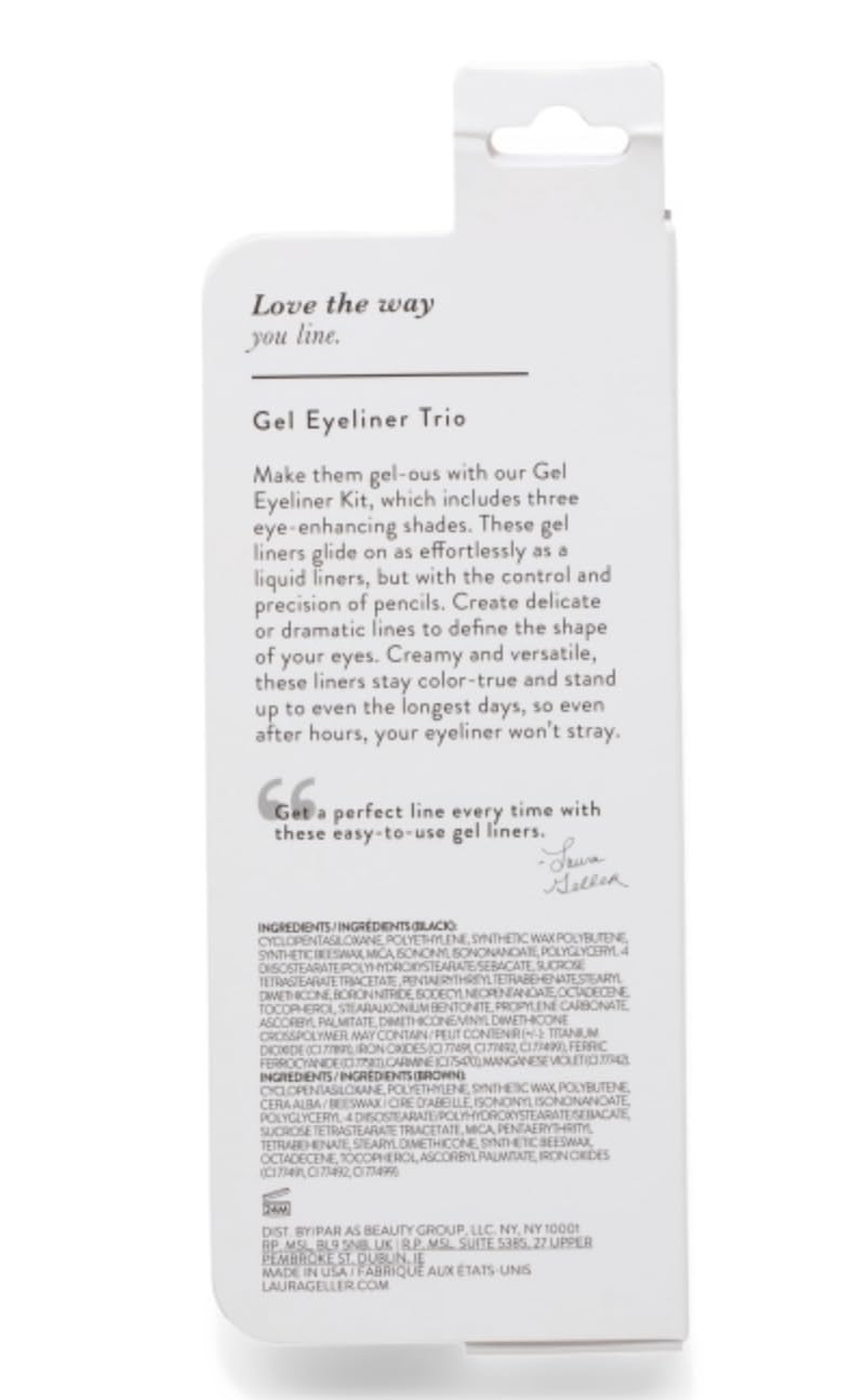 Laura Geller Gel Eyeliner 3 Piece Trio: 2 Black & 1 Brown, 0.012 oz each