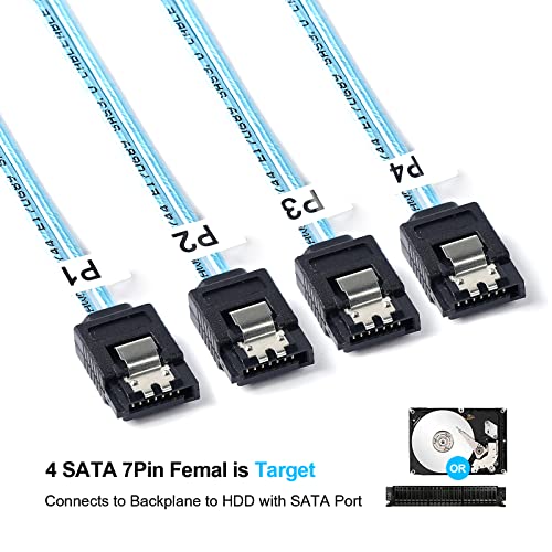 Cable mini SAS a 4 SATA SFF-8087 AdcAudx para solucionar falta de puertos 4