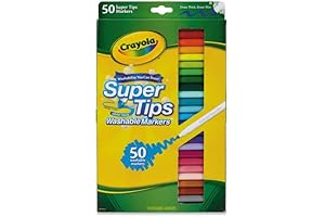Crayola Washable Super Tips Markers (50 Count), Back to School Supplies