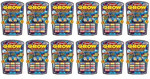 JA-RU Magic Grow Capsules for Kids - Water Growing Toys (12 Pack, 12 Capsules Each) Expanding Sea Creatures, Dinosaurs, Farm Animals Foam Bath Toys. Bulk Science Party Favors. 305-12s