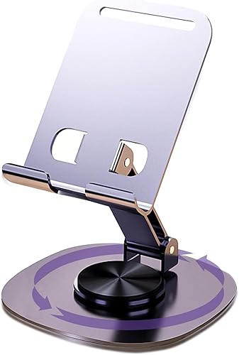 Portable Cell Phone Stand for Desk,Adjustable Foldable Desktop Phone Holder Anti-Slip 360 Rotating Phone Holders for All Mobile Phones,iPhone,iPad
