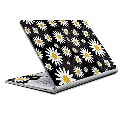 Image of MightySkins Carbon Fiber Skin for Microsoft Surface Book 2 13 inch (2017) - Daisies,Protective, Durable Textured Carbon Fiber Finish,Easy to Apply, Remove, and Change Styles,