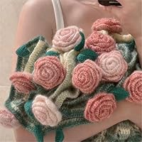 Amazon.co.jp: 70cmブーケブランケットかぎ針編み、花ピンクのバラ