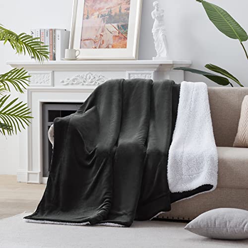 Kawahome Sherpa Fleece Blanket King Size Winter Heavy Thick Bed Extra Warm Super Soft 500Gsm Warmest Blankets For Couch, 108" X 90" Dark Grey #TOP1