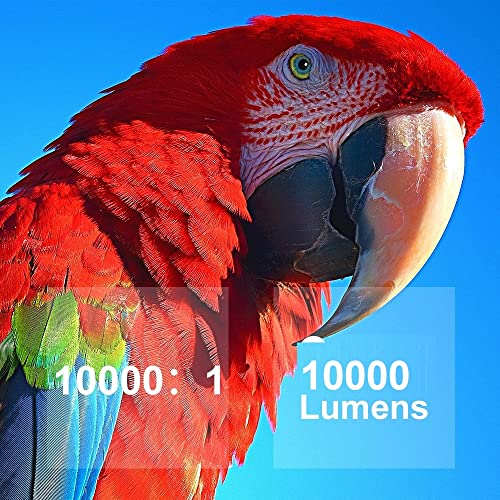 Image of AUN AKEY7 MAX 9.0 Android Version 6500 Lumen, 300inch Display, 3D Ready 4k Full HD Projector 1920x1080P 2GB RAM /16GB ROM Wi-Fi Bluetooth Mira cast Home Theatre White LED Projector