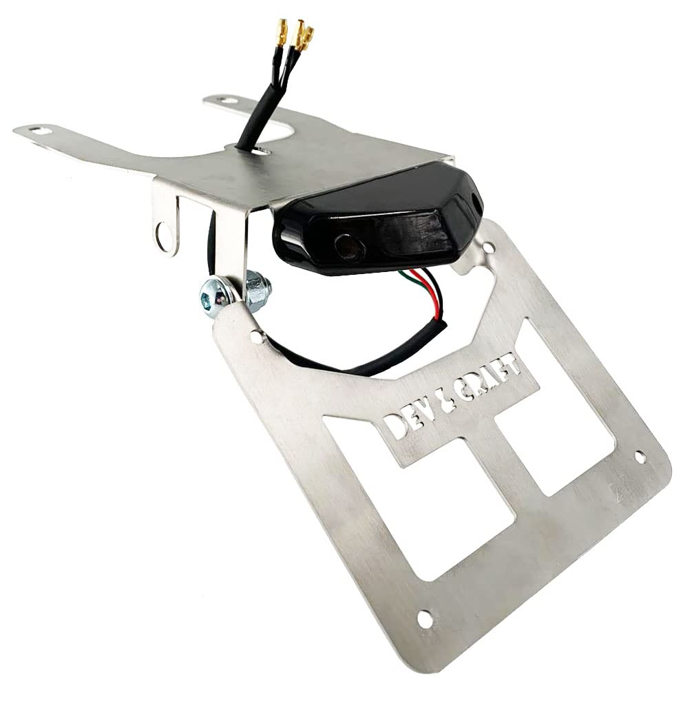 Portatarga Pieghevole Per Beta RR dal 2012 al 2020 (Compresi) Moto Motard Enduro con Faretto Led Nero