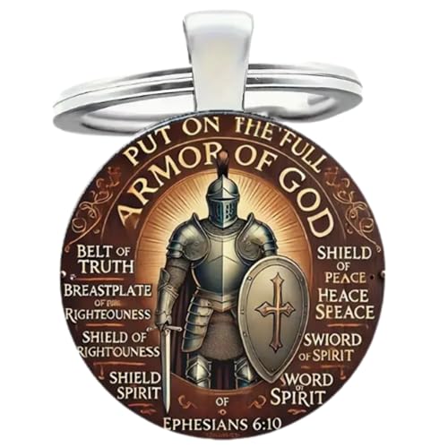 3 Nails 1 Cross Armor of God Keychain Christian Keychain
