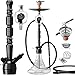 Produktbild DILAW® Opal Shisha Set Hookah 93cm Aluminium Alu + LED Licht | Wasserpfeife Kaminkopf Komplettset Molassefänger Silikonschlauch Alumundstück Kaminaufsatz 18/8 Kopfschliff Edelstahl