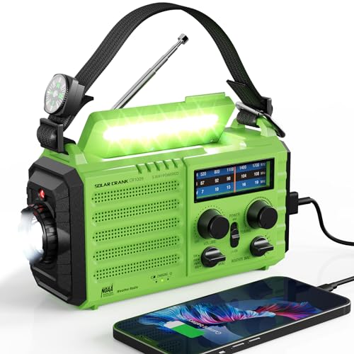 Raynic Weather Radio, 5000mAh/18500mWh Solar Hand...